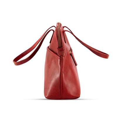 Eleanor Medium Leather Handbag - Maroon