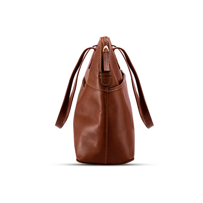 Eleanor Medium Leather Handbag- Tan