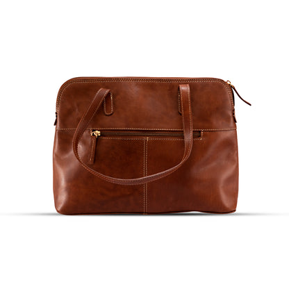 Eleanor Medium Leather Handbag- Tan