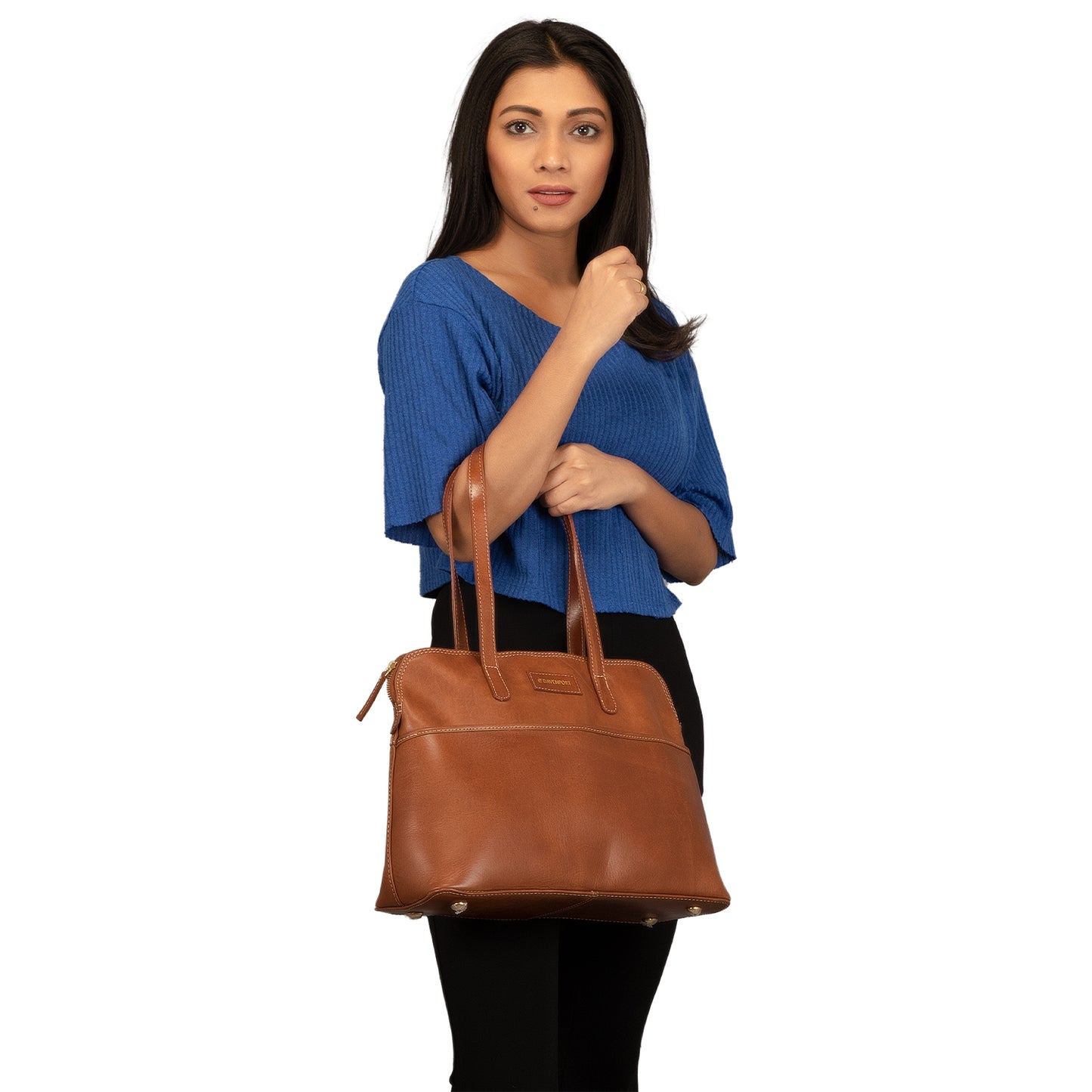 Eleanor Medium Leather Handbag- Tan